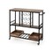 Edge Collections - 42.5" x 16" x 36" - Rustic Rolling Bar Cart with Wine and Glass Racks - 1 Piece